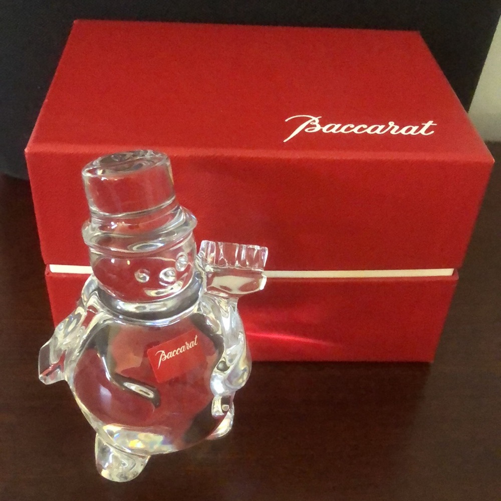 Baccarat Crystal Snowman with Broom. Made in and purchased in France 🇫🇷